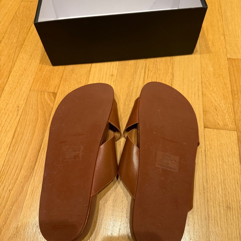 New J. Crew Soft vachetta leather Marlowe sandals size 10 - Picture 3 of 4